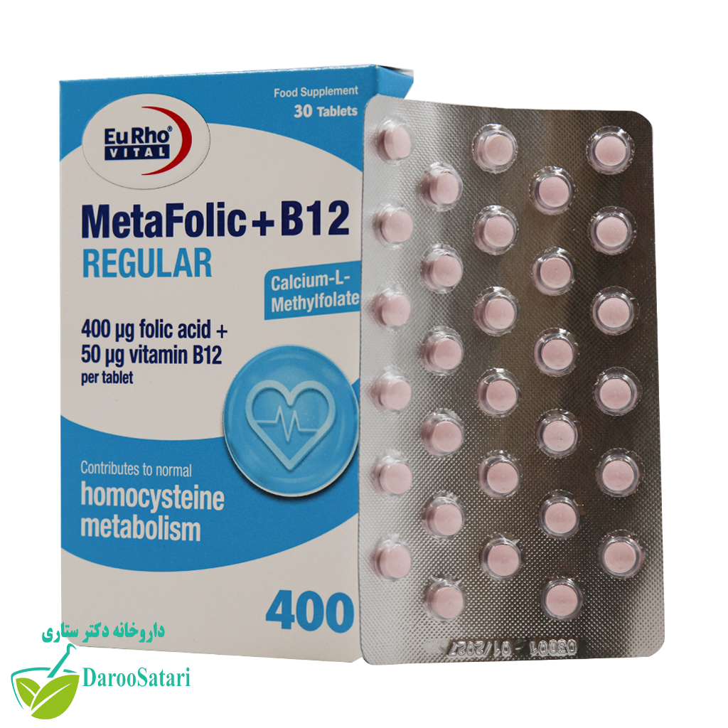 قرص متافولیک پلاس ب12 رگولار یوروویتال 30 عدد