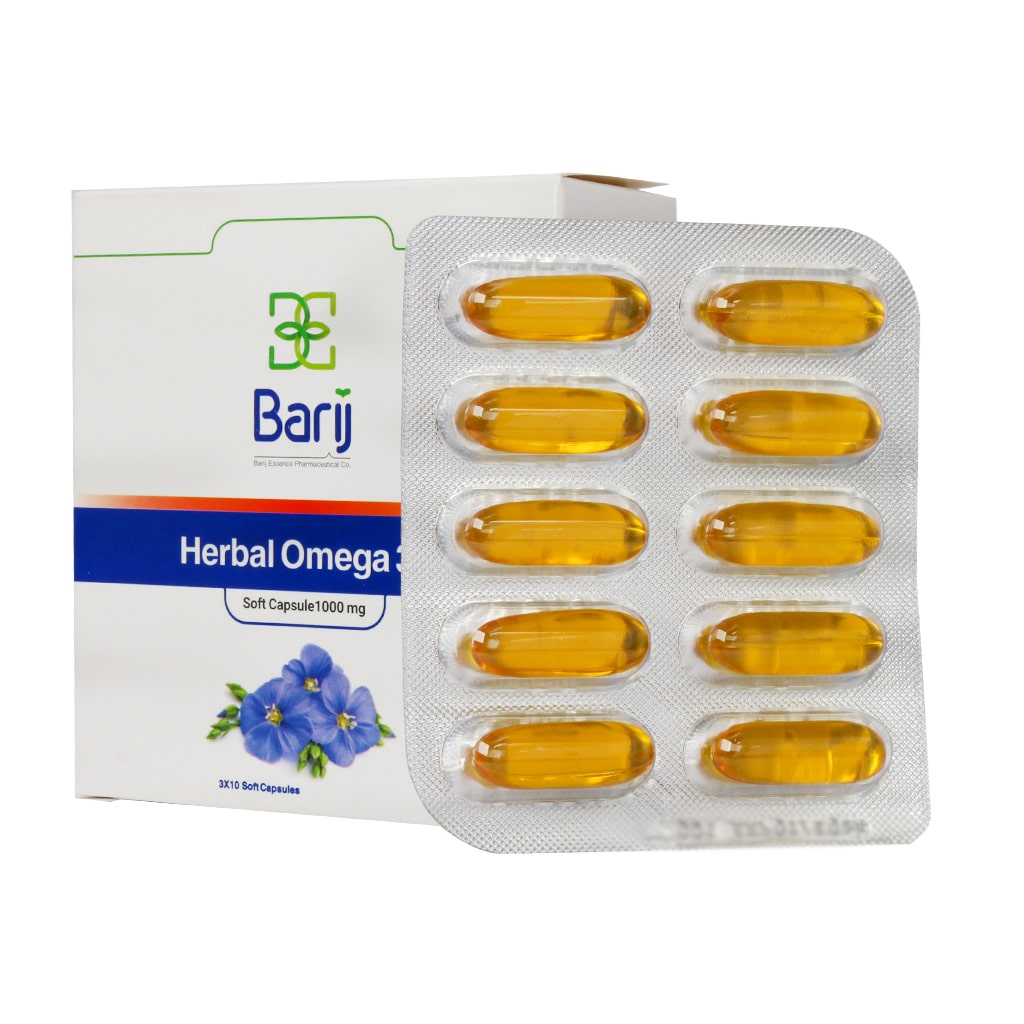 کپسول نرم هربال امگا 3 1000 میلی گرم باریج اسانس 30 عدد